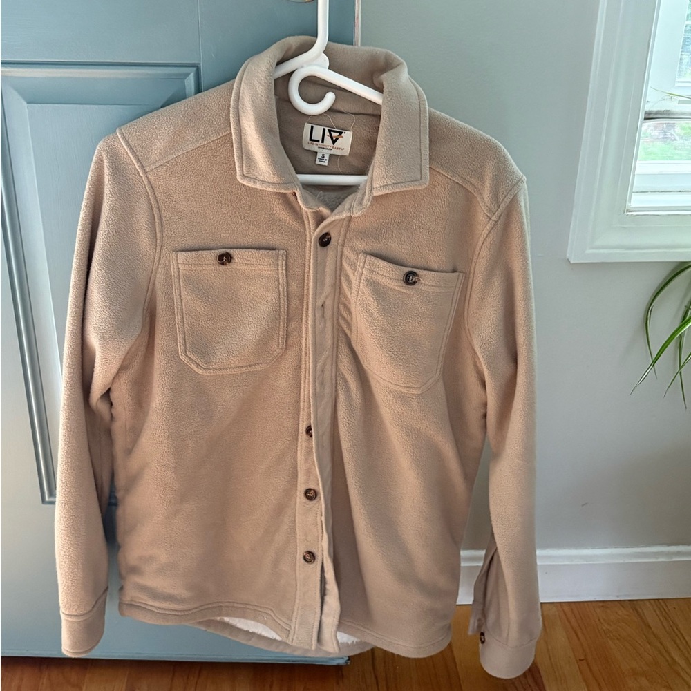 Men’s Tan Fleece Shirt Jacket by